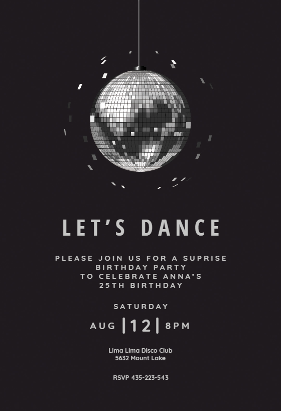 Invitations Invitations &amp; Announcements Disco Dance Party Birthday ...